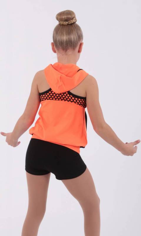 SCREAM - top and shorts - Neon Orange and Black 