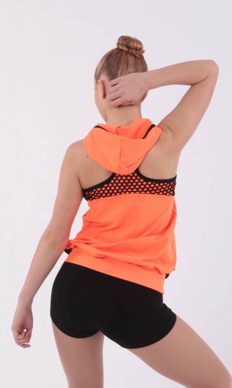 SCREAM - top and shorts - Neon Orange and Black 