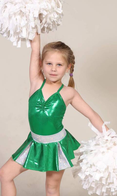 CHEER SKIRT - ONLY  - Emerald Green and Silver