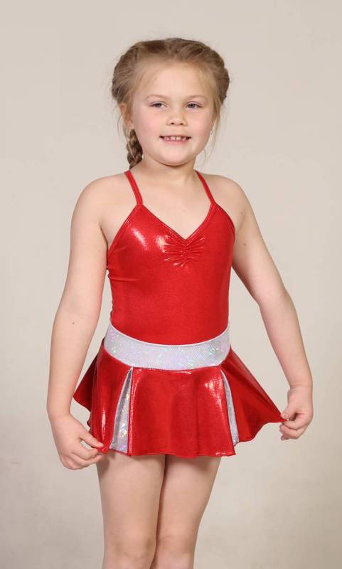 CHEER SKIRT - ONLY  - Red and Silver