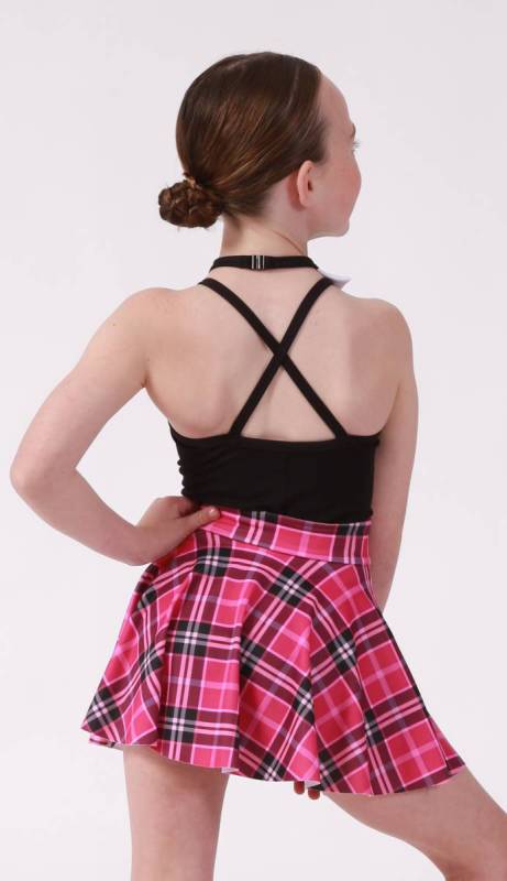 SCHOOL SKIRT COLLAR AND TIE  - Pink Tartan 