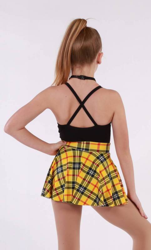 SCHOOL SKIRT COLLAR AND TIE  - Yellow Tartan