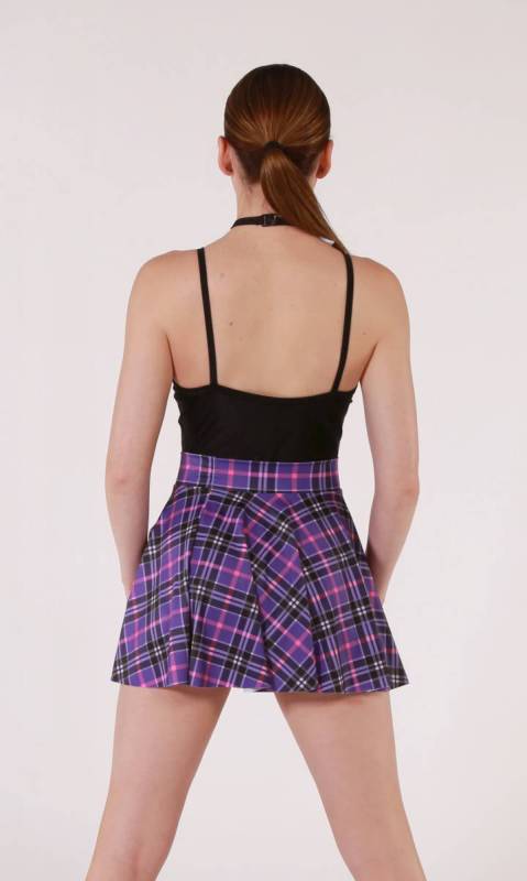 SCHOOL SKIRT COLLAR AND TIE  - Purple Tartan