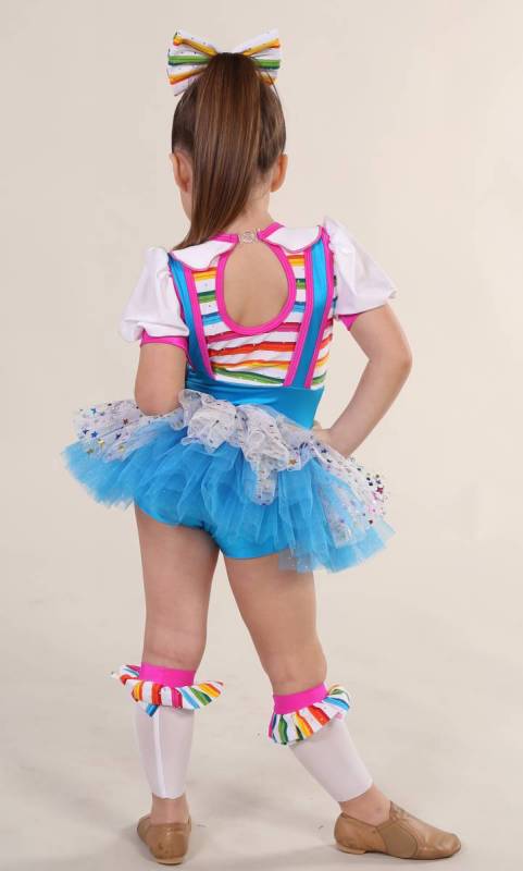 FUNKY DOLL + ankle bits and 2 hair bows - Rainbow, Blue and Silver 