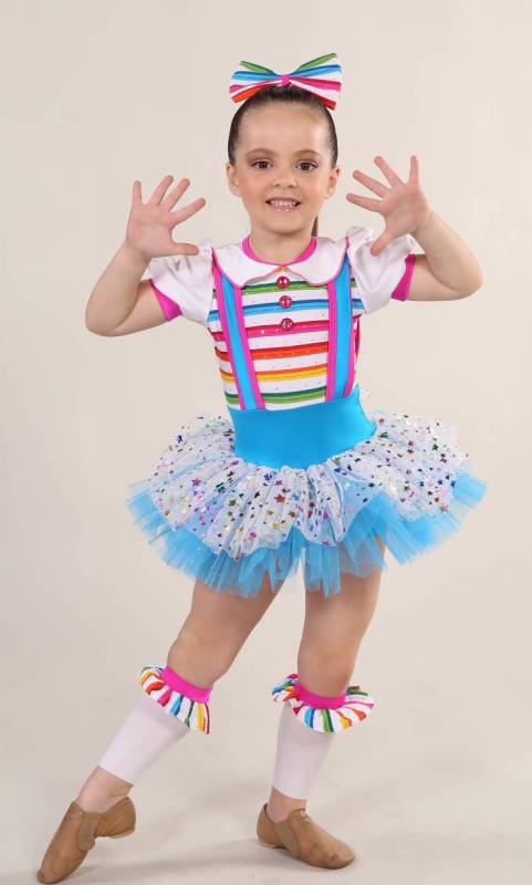FUNKY DOLL + ankle bits and 2 hair bows Dance Costume