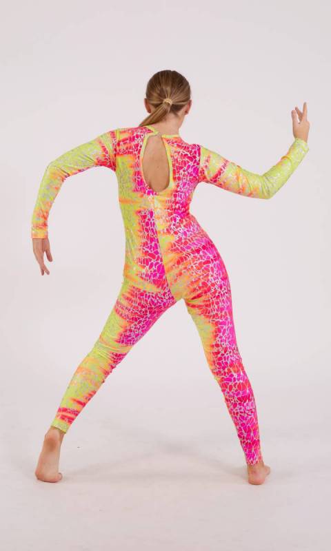 Neon Pink, Orange and Yellow Hologram spandex