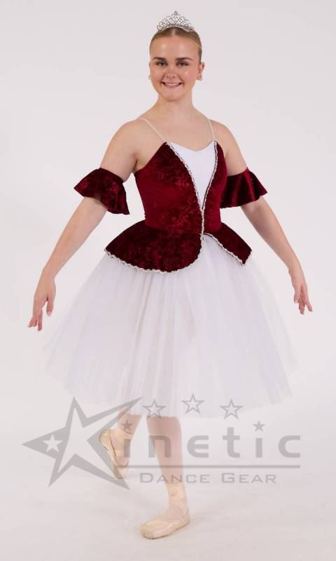 NWT Wolff Fording Women's Cardinal Red Roses Gold Fleck Velvet Ballet Costume Tutu - Romantic Adult/Child Sizes