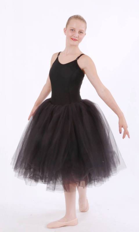 ROMANTIC TUTU - Black lycra with black tulle 