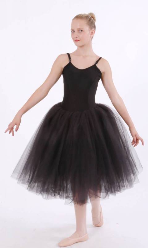 Black lycra with  black tulle