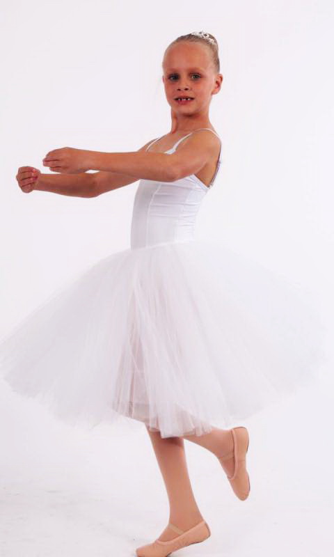 ROMANTIC TUTU  - White lycra and white tulle