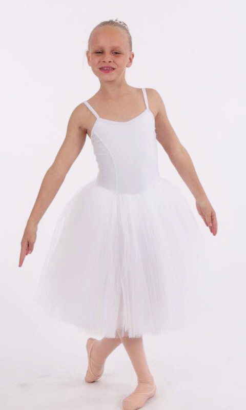 ROMANTIC TUTU  - White lycra and white tulle