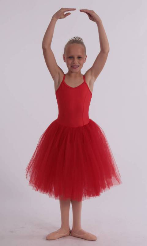 ROMANTIC TUTU - Red Lycra and red soft tulle
