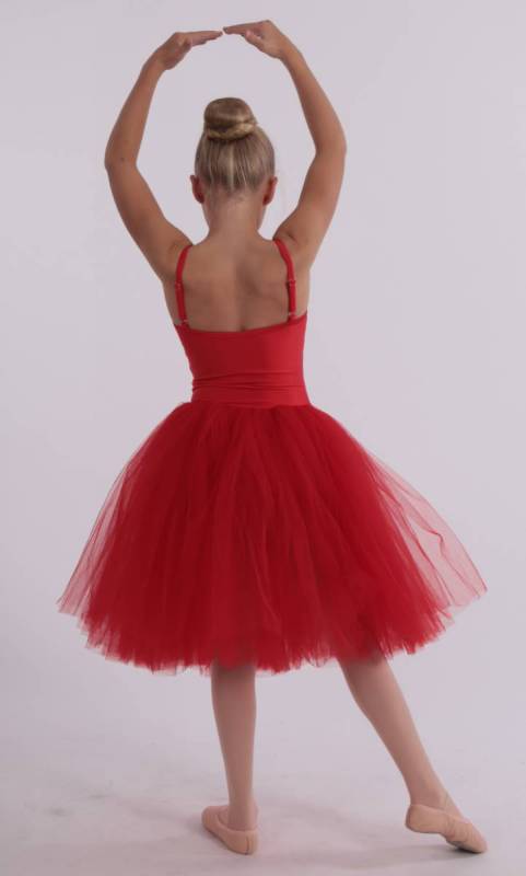 ROMANTIC TUTU - Red Lycra and red soft tulle