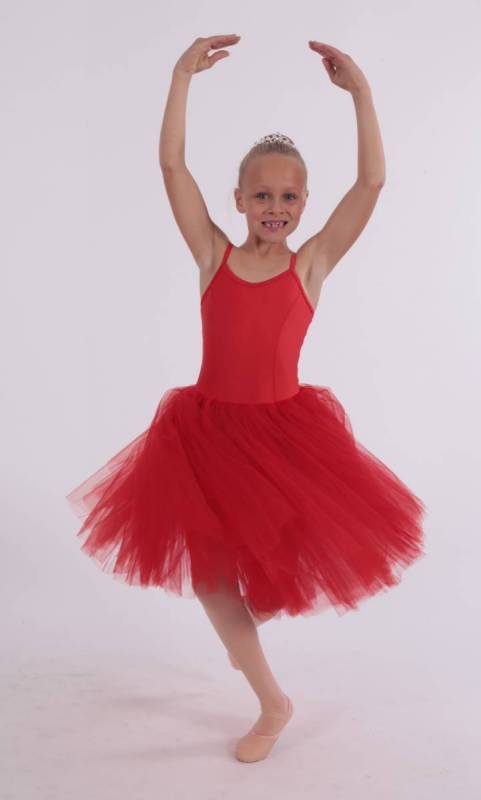 ROMANTIC TUTU - Red Lycra and red soft tulle