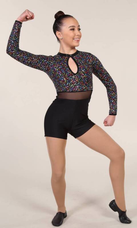 ONE DANCE  - Multi sequin mesh and Black