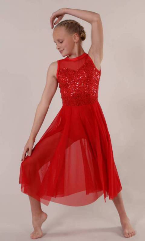 Red sequin lace 586
