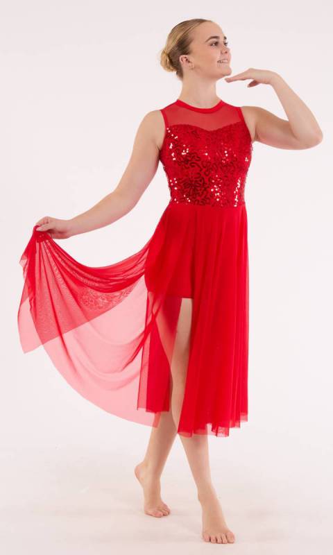 Red sequin blace 586