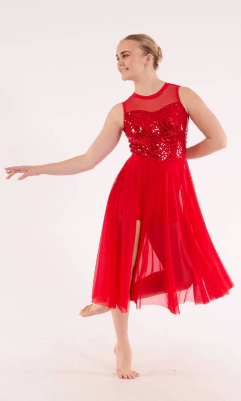 Red sequin blace 586