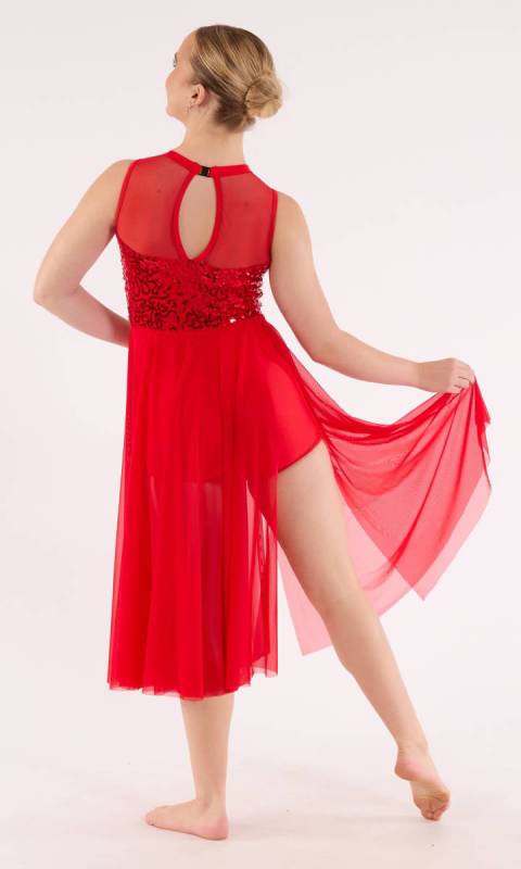 Red sequin blace 586