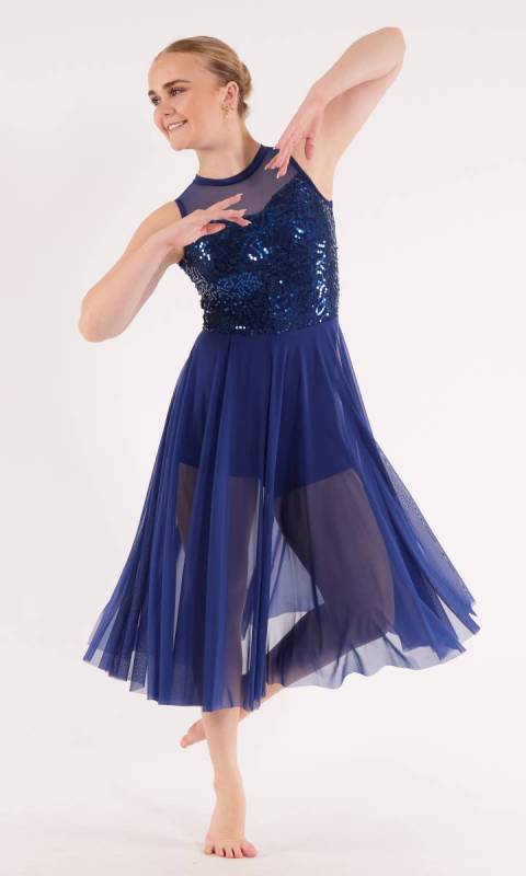 Navy Blue with sequin lace 273