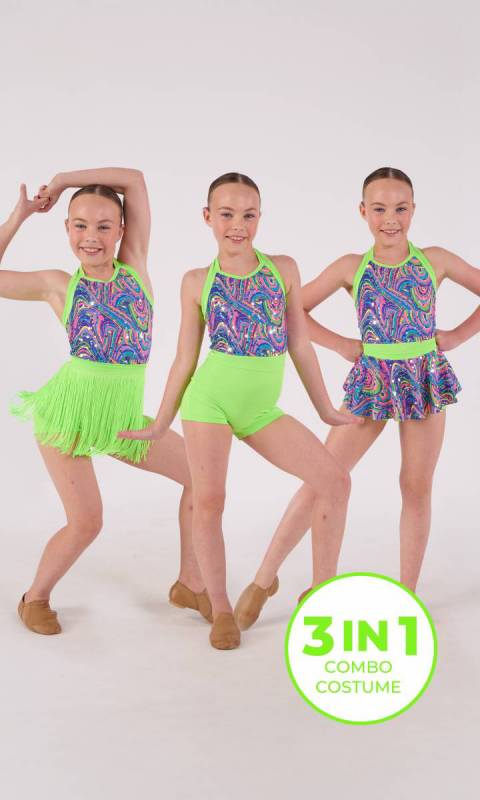 Cant Stop the Music 3 in 1 + Hair acc Dance Costume