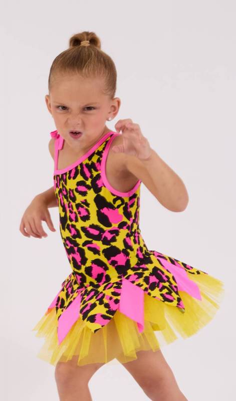 Yellow, Pink + Black Leopard
