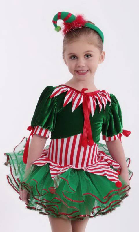 CHRISTMAS ELF + headband Dance Costume