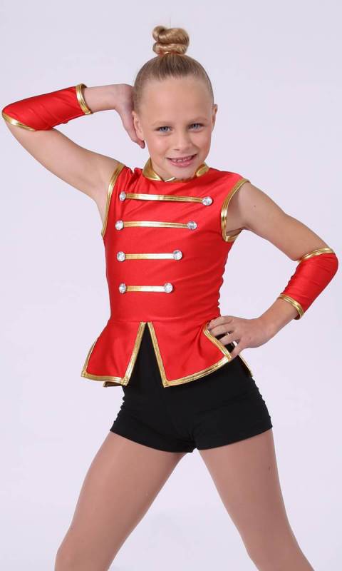 SEVEN NATION - top and armbands - RED AND GOLD - 489