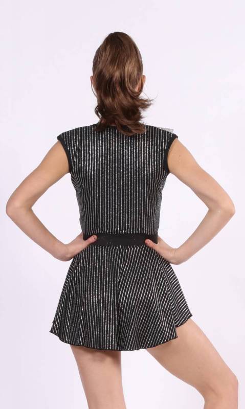 DESTINY  JACKET -  BELLUGIA STRIPE - Nylon Lycra + Sequin + Elastic 