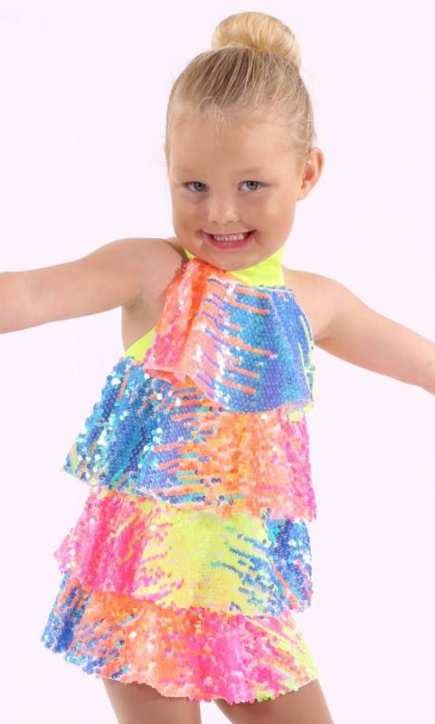 SODA POP  - Multi-coloured sequin layer dress with built in shortard 