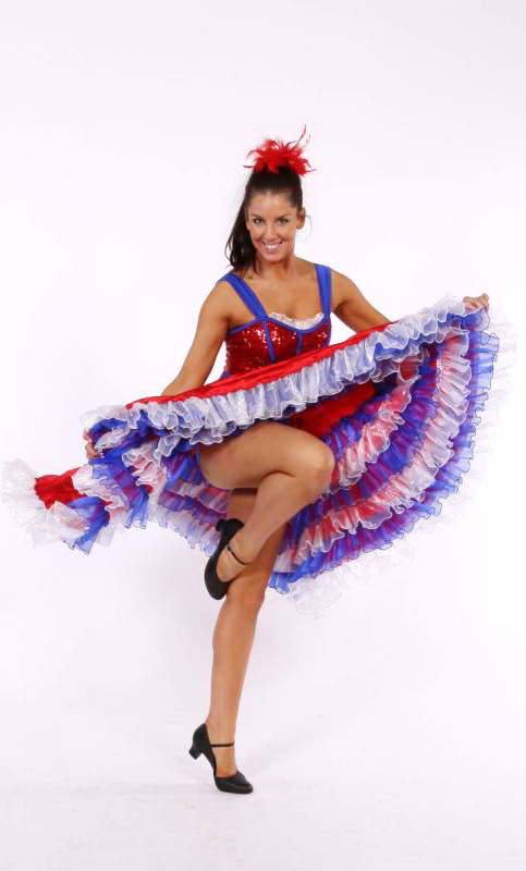 SATINE  CAN CAN SKIRT ONLY - Red  white and blue 