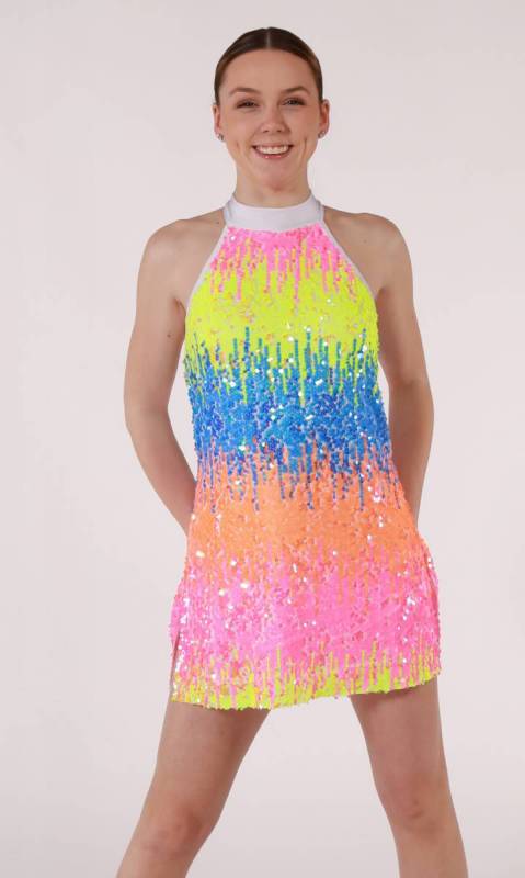 NEON FRUITY POP - Fuschia sequin and sequin tulle 