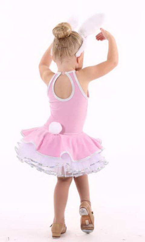 BUNNY HOP KCDC includes ears and tail - Pink  white and silver 