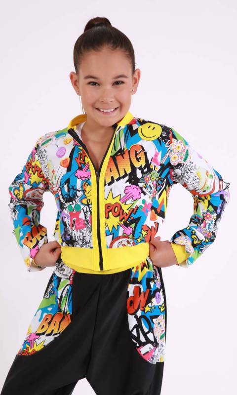 ZIP CROP JACKET -  spandex prints Dance Costume