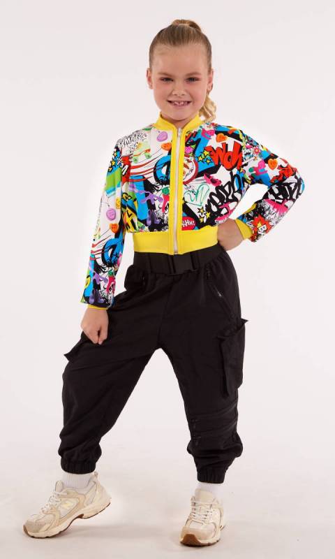 Bam Pow Print White Zip