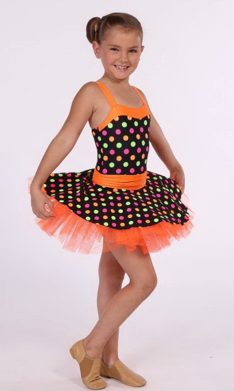 DOTS AND SPOTS - Orange with multi spots on black