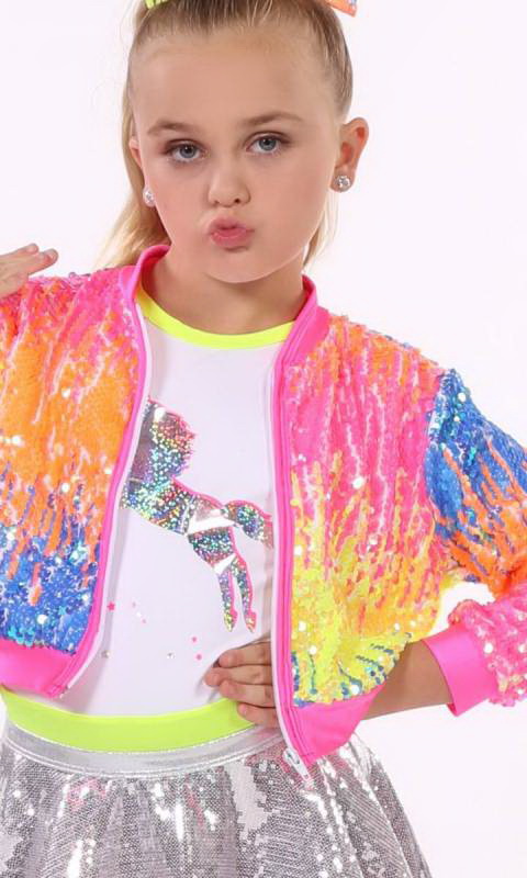 SEQUIN ZIP UP JACKET - ONLY - Yellow Pink Orange Blue Spandex