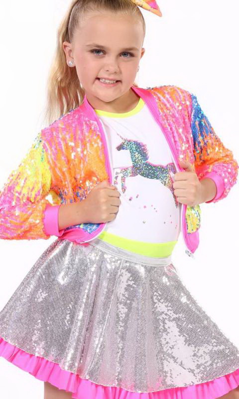 Candy store costume featuring the Sequin zip up jacket