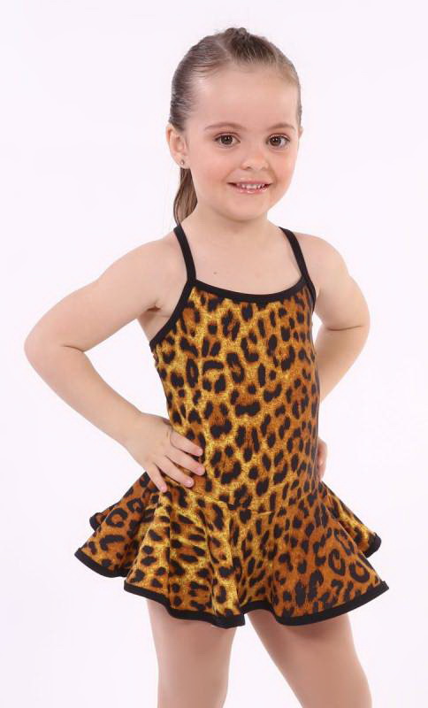 SKATER DRESS - PRINTS  - LEOPARD PRINT BROWN