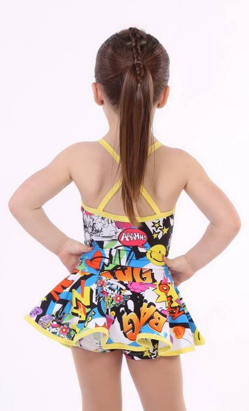 SKATER DRESS - spandex prints - BAM POW PRINT 381