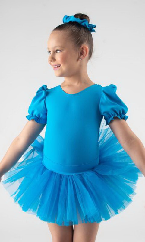 BABY TUTU SKIRT  - Electric Blue pictured with puff sleeve leotard