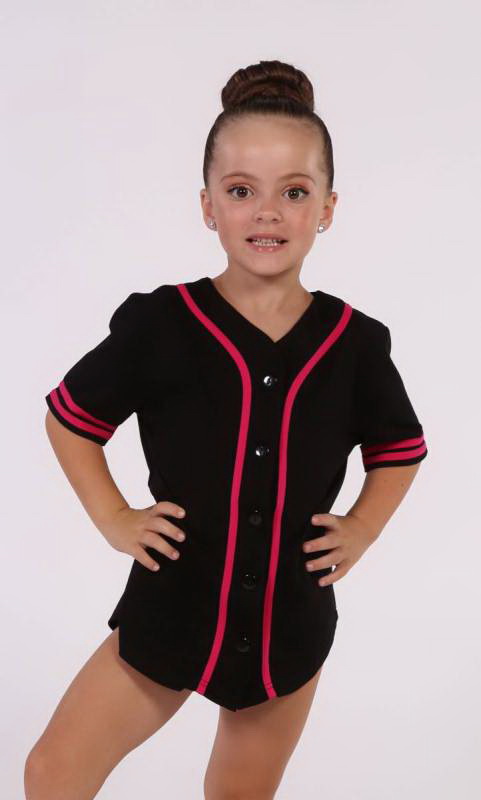 BASEBALL TOP  - BLACK + PINK 