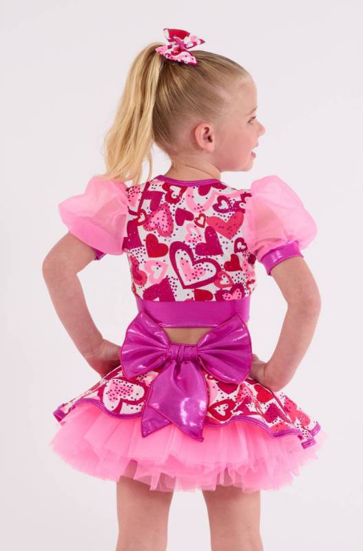 Heart Print Lycra + Pink Fog + Tulle 