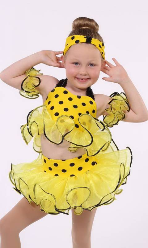 YELLOW DOT BIKINI Dance Costume