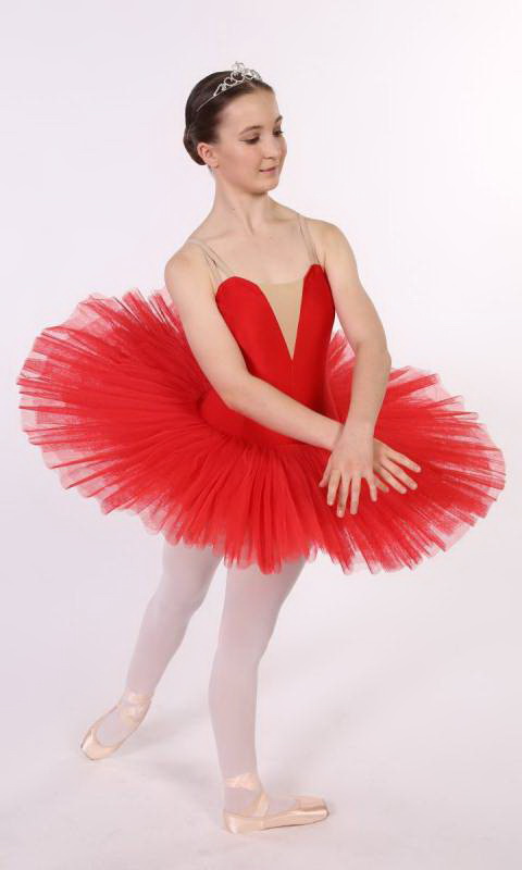 PANCAKE TUTU -  UNDECORATED  - Red