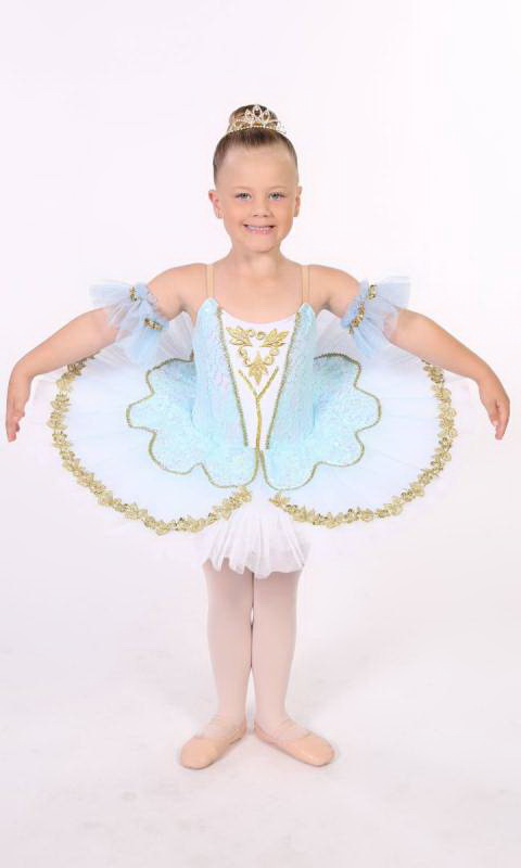 Tilleeya - tutu  - White, Pale blue and gold 