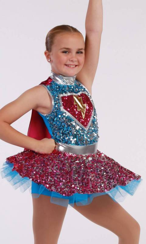 Aqua silver with Pink skirt and pink cape
