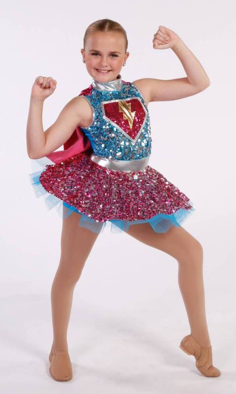 Aqua silver with Pink skirt and pink cape