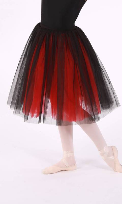 Romantic tutu skirt  - BLACK AND RED