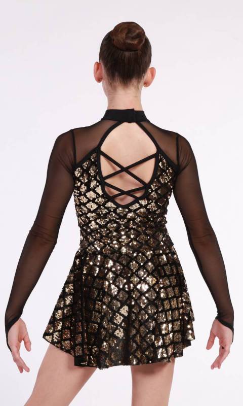 Black velvet with gold diamond sequin
